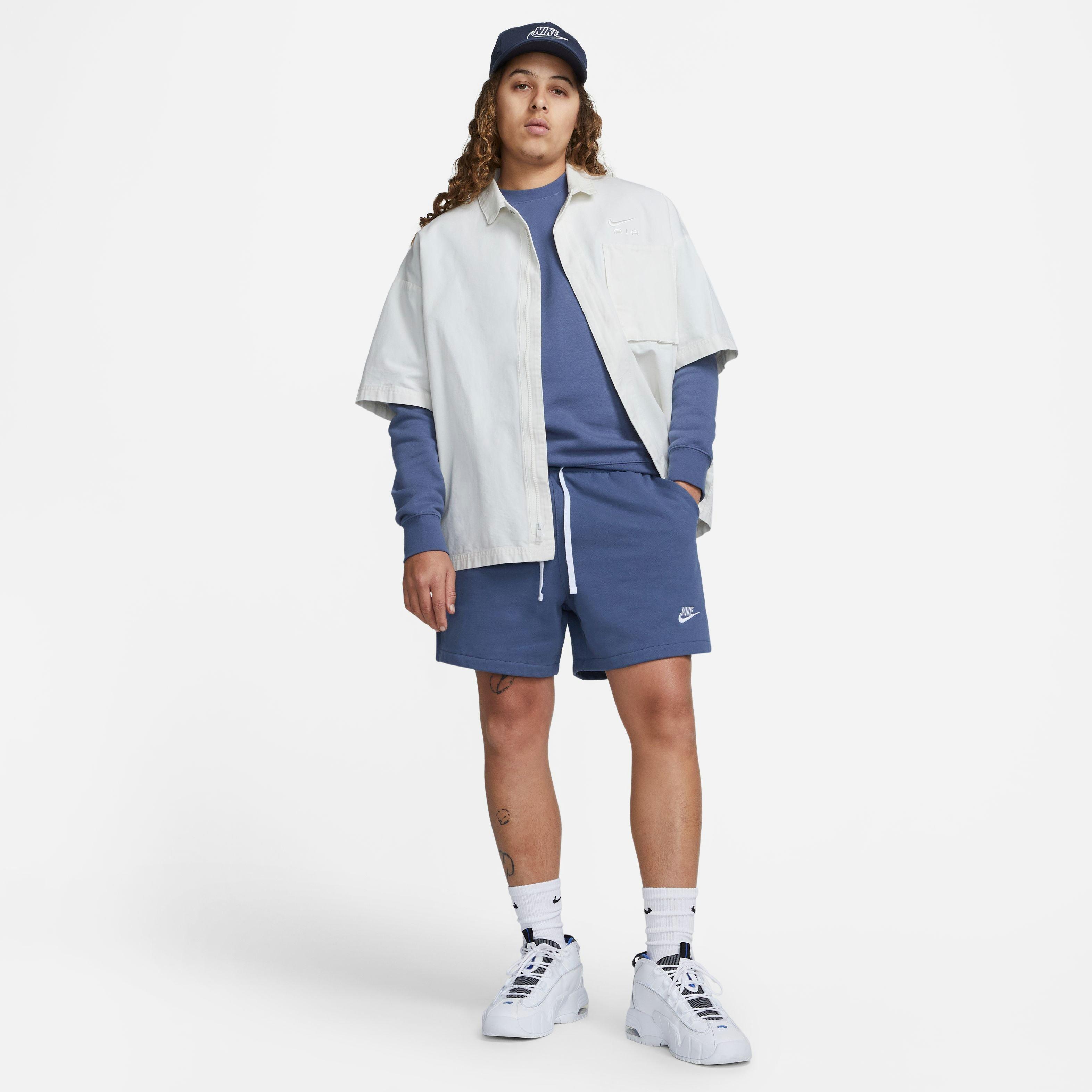 Nike Men's Club Fleece French Terry Flow Shorts-Blue